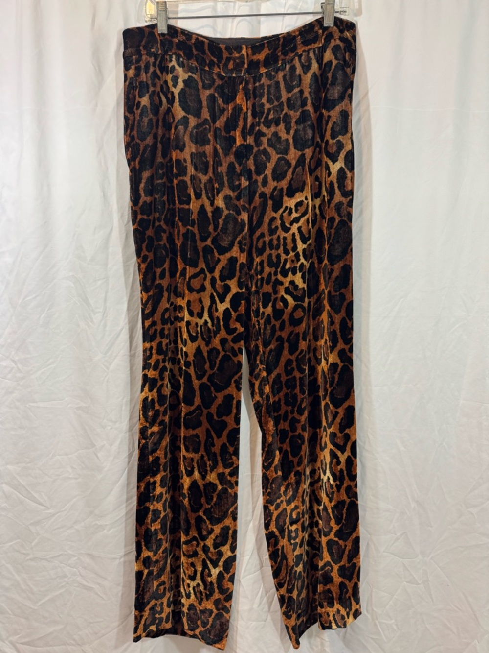 Carlisle Leopard Print Wide-Leg Pants - Brown/Black 12